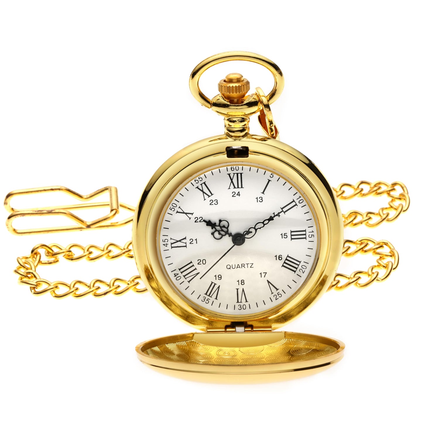 Smooth Vintage Pocket Watch with Chain