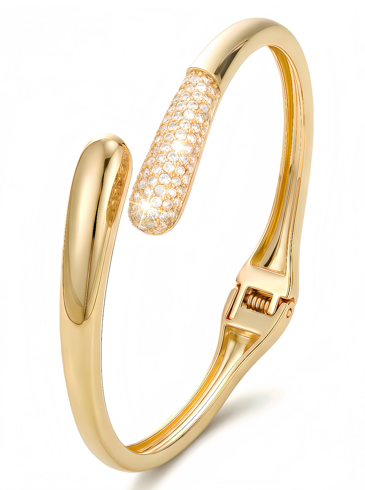 Gold Cuff Bracelets for Women, 14K Plated Open Bangle, Stackable Statement Jewelry for Everyday, Work, Date Night