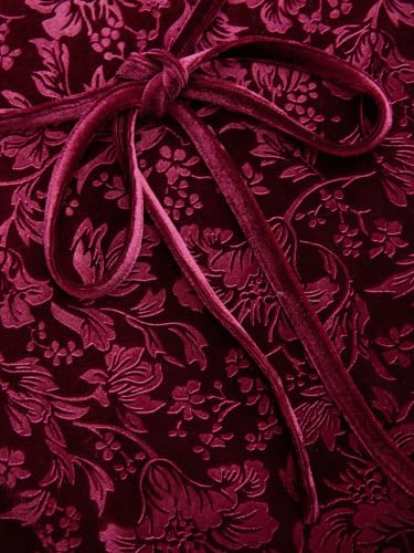 CIDER Fall Velvet Maxi Dress Women V Neck Lace Trim Sleeveless Dress