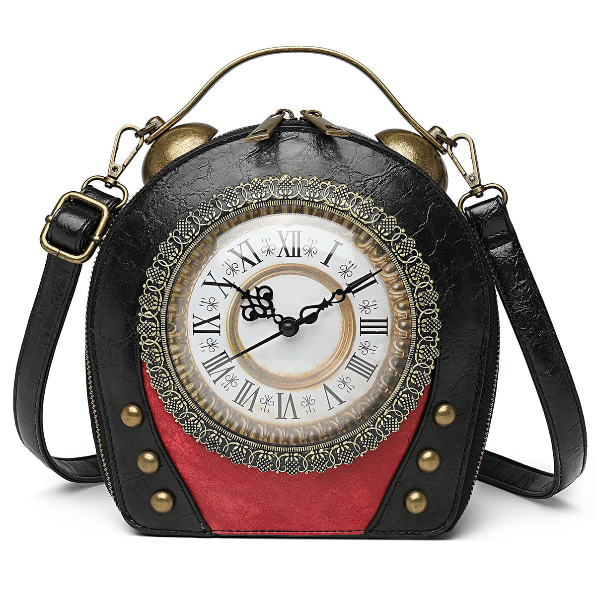 PVC Clock-Shaped Crossbody Handbag