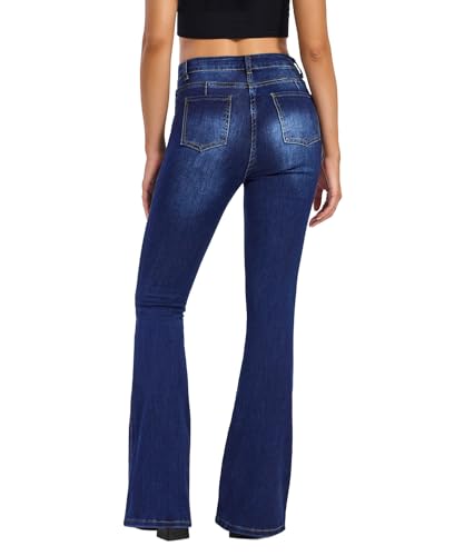 Women's Flare Bell Bottom Jeans High Waisted Wide Leg Bootcut