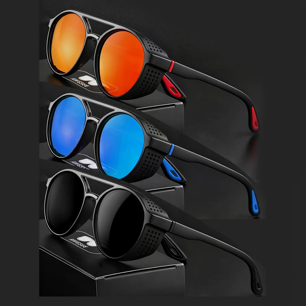 Polarized Round Steampunk Sport Sunglasses Main image