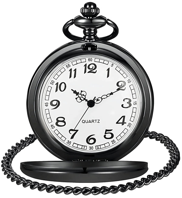 Smooth Vintage Pocket Watch with Chain