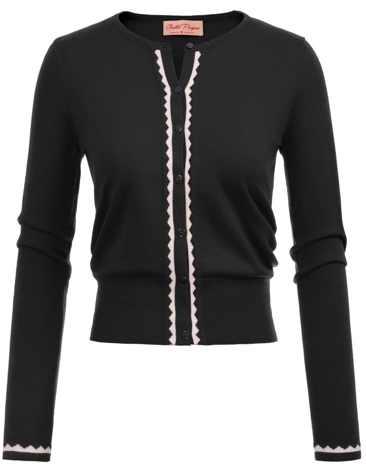 Women's Cardigan Sweater Color Block Long Sleeve Crew Neck Knit Cardigan Trendy Cropped Cardigan Shrug