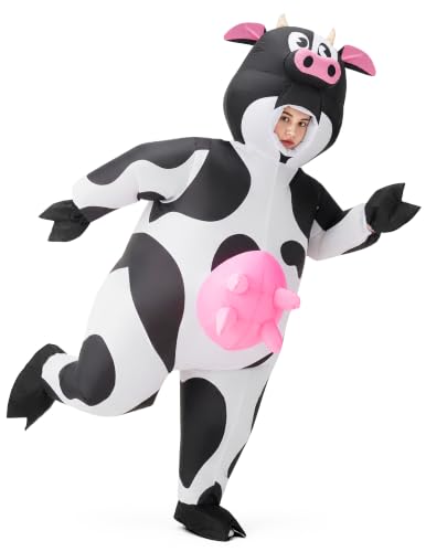 Spooktacular Creations Inflatable Cow Costume, Blow up Cow Costume for Adults, Cow Inflatable Suit for Halloween Parties