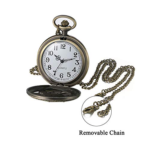 Bronze Flower Pocket Watch: Retro Vintage Pendant Watch with Secondary image