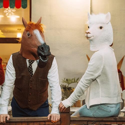 CreepyParty Horse Mask, Animal Costume for Halloween Party