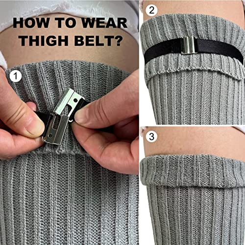 Leoparts Women's Thigh Garter Belt Gothic Leg Harness Belt Adjustable Stockings Garter with Buckle/Clips for Thigh High Socks