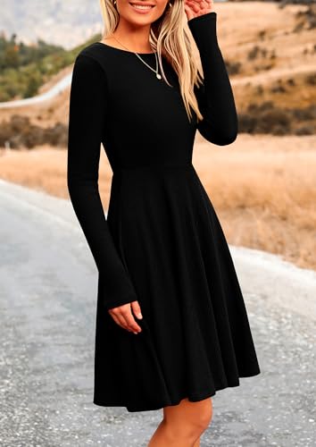 PRETTYGARDEN Women's Fall Casual Long Sleeve Short Dress