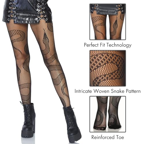 Dark Animal Print Fishnet Tights