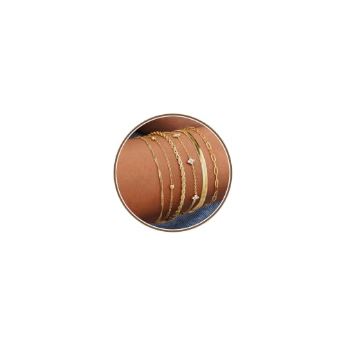 M MOOHAM Gold Bracelets Set for Women No Tarnish