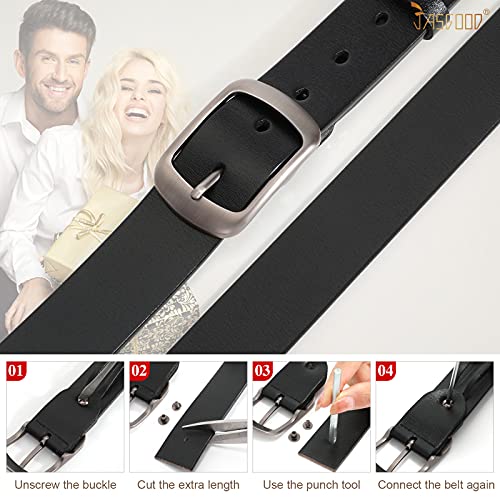 Plus Size Women Leather Belt Black Casual Waist Belt For