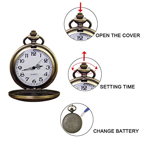 Bronze Flower Pocket Watch: Retro Vintage Pendant Watch with