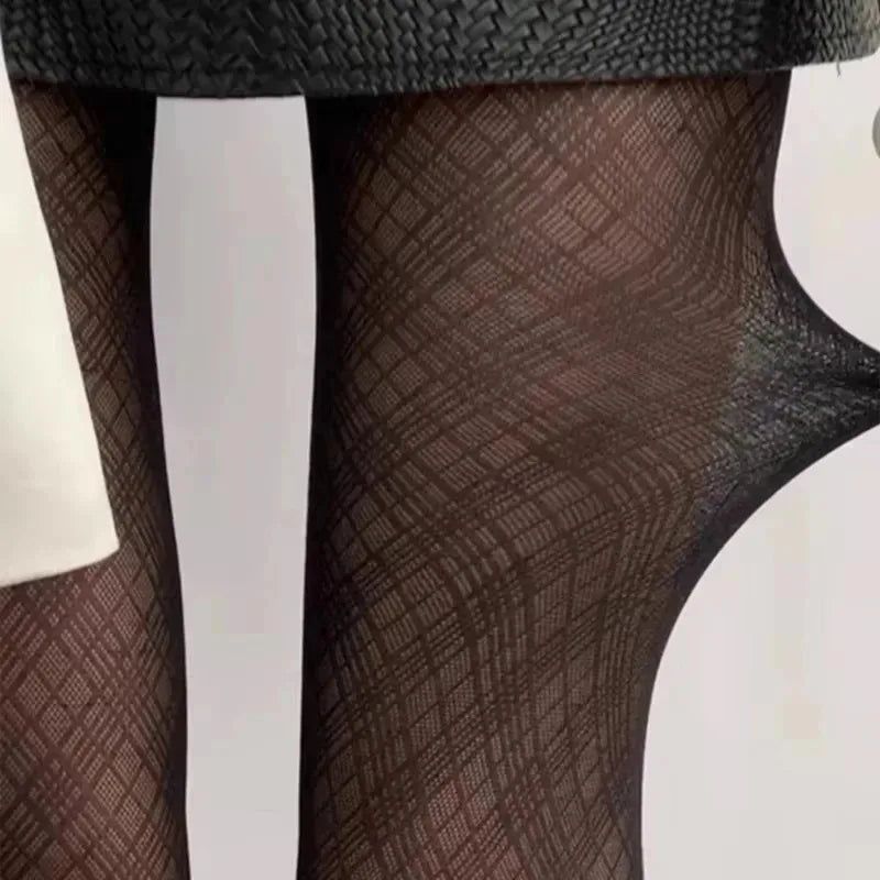 Sexy Black Houndstooth Nightclub Stockings