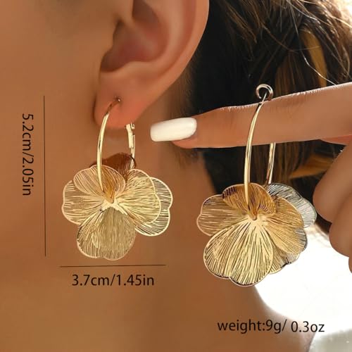 Floral Filigree Statement Hoop Earrings