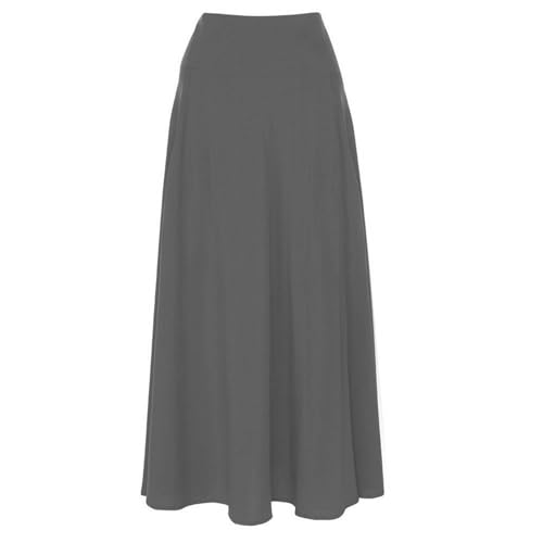 Women’s High Waist Pleated Maxi Skirt with Pockets, Solid Split Flowy Skirt