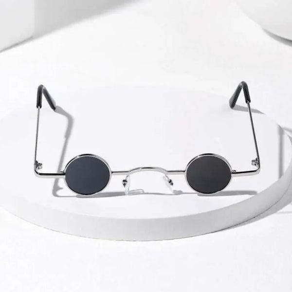 Small Round Metal Frame Punk Rock Sunglasses