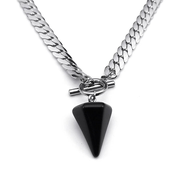 Goth Obsidian Reiki Healing Pendulum for - Spiritual Jewelry