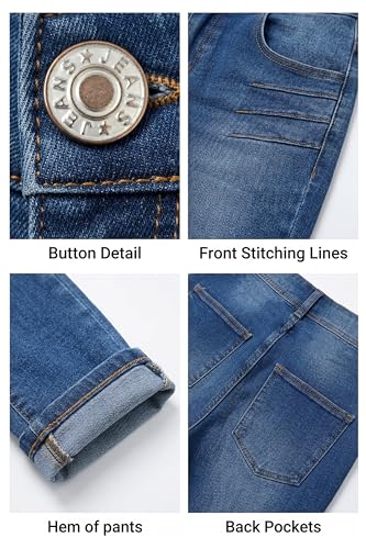 Women's Skinny Jeans High Waisted Stretch Blue Wash, Double Button