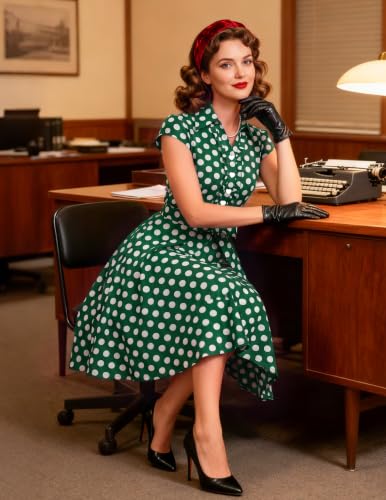 Wedtrend Women's 1950s Rockabilly Cap Sleeve Vintage Swing Cocktail Dress