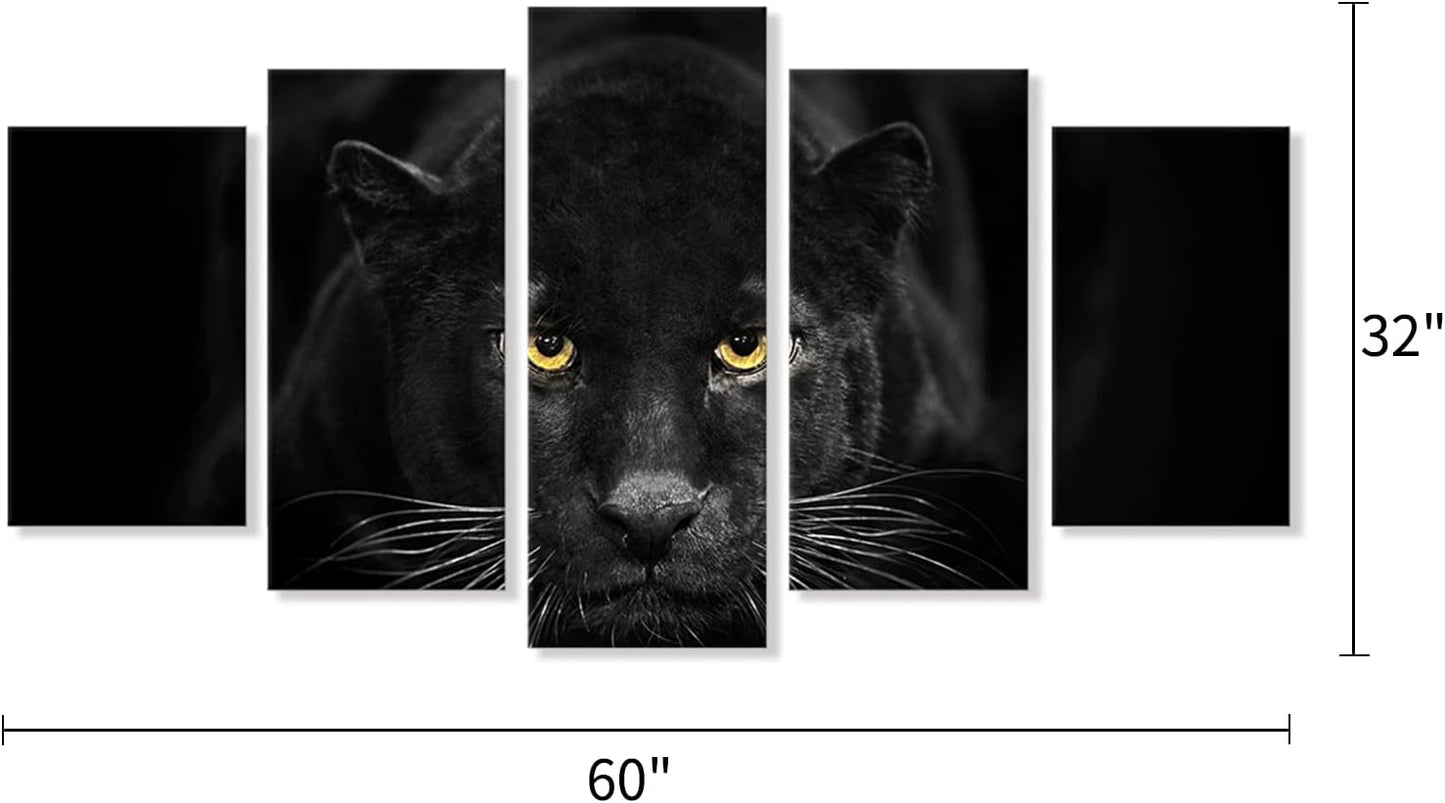 Black Panther 5-Piece Modern Canvas Wall Art