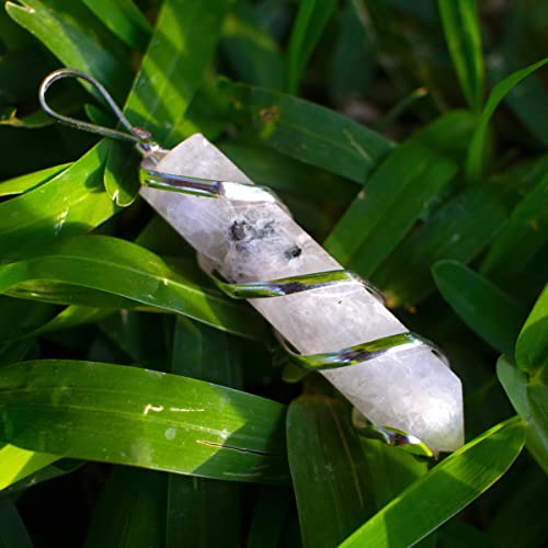 Rainbow Moonstone Healing Crystal Necklace