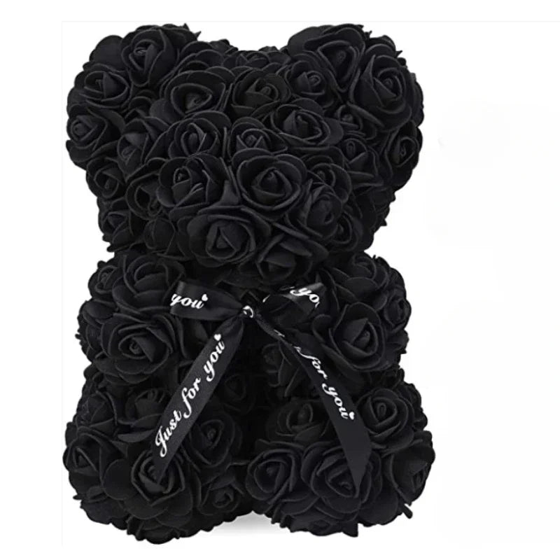 Eternal Rose Teddy Bear - Handmade Flower Bear Gift for Valentine's Day, Anniversary, Birthday & Mother's Day