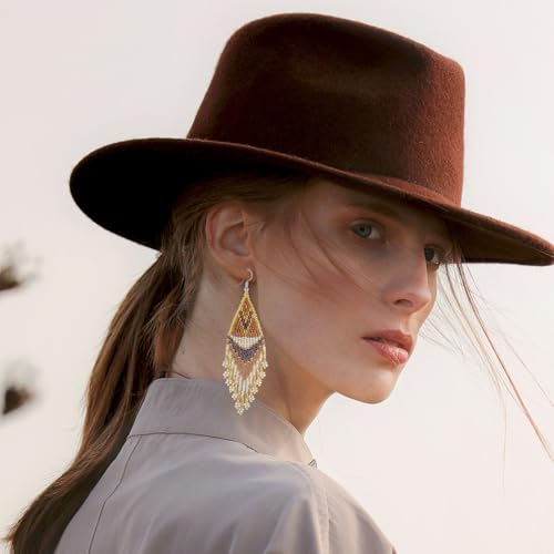 Long Beaded Tassel Boho Statement Earrings