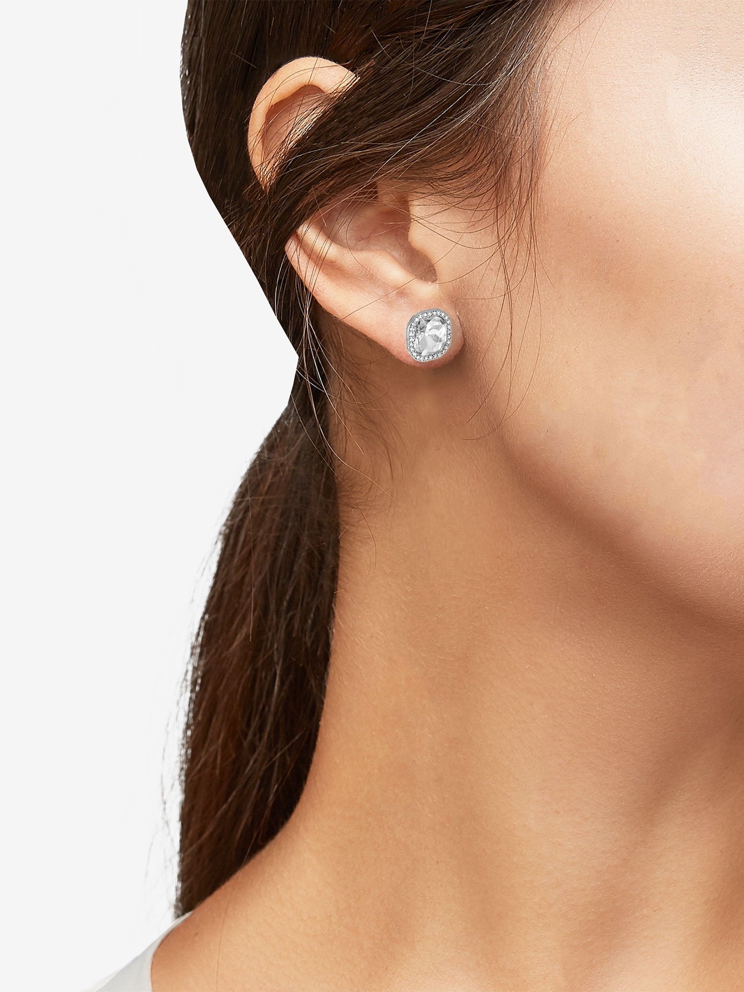 Crystal Cushion Cut Stud Earrings Secondary image