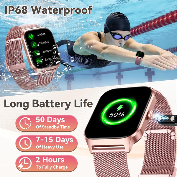 Smart Watch for Women Fitness Tracker: Rose Gold Bluetooth Make Answer