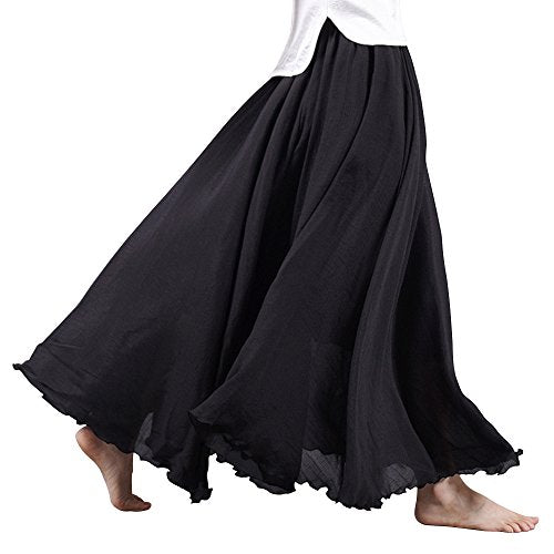 OCHENTA Boho Cotton Maxi Skirts Flowy Long A Line Skirt for Women S-L&Girls