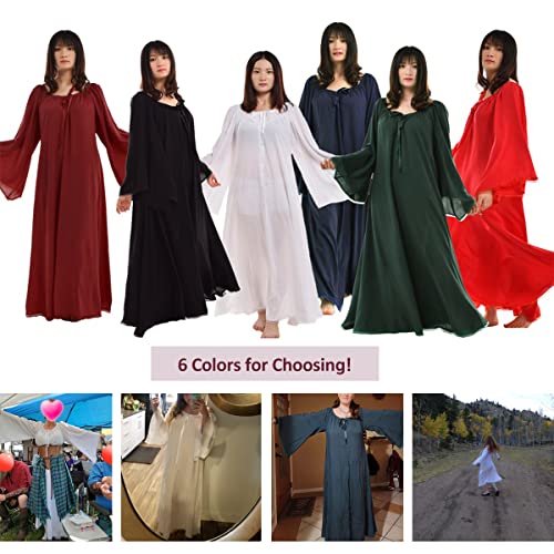 BLESSUME Medieval Wedding Dress Renaissance Pirate Faire Celtic Chemise Under Dress