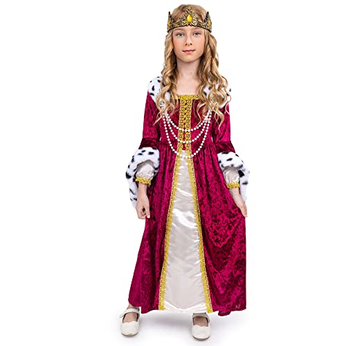 Dress Up America Queen Costume for Girls - Kids Renaissance Princess Costume - Royal Gown and Crown Set Main image
