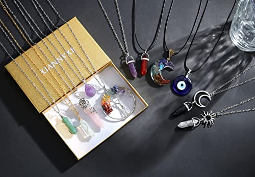 XIANNVXI 11 Pcs Crystal Necklaces for