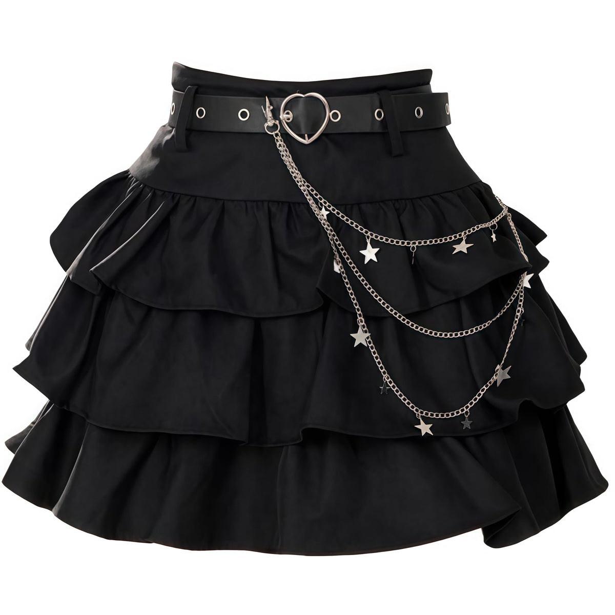 Women Gothic Lolita Mini Skirt Harajuku Y2K Short Skirt Layered Ruffled High Waist A-Line Skirts for Teens