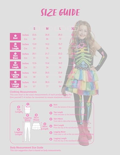 Spooktacular Creations Halloween Kids Skeleton Costume, Funky Punky Bone Skeleton Deluxe Costume, Halloween Girls Outfit