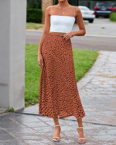 BTFBM Satin Skirts for Women Trendy 2026 Summer Fall