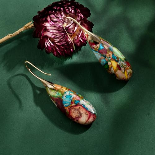 Colorful Boho Natural Stone Dangle Earrings