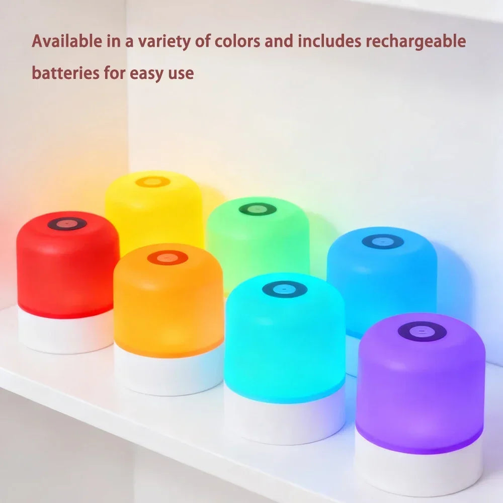 LED Night Light Dimmable Rechargeable/plug-in Desktop Bedroom Bedside Lighting Decorative Touchsc...