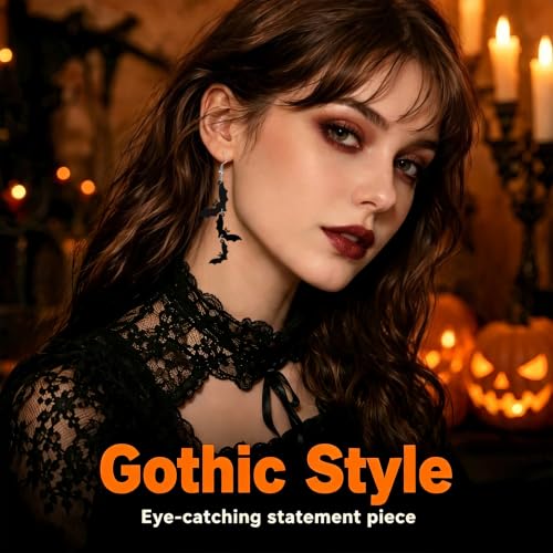 Punk Halloween Earrings Skeleton Skull Dangle Pumpkin Bat Spider Terror Earrings