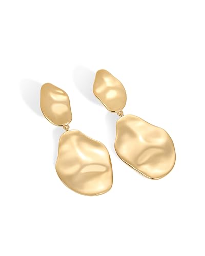 PAVOI 14K Gold Plated Teardrop Statement Drop Dangle Earrings for Women