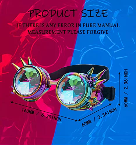 Kaleidoscope Rainbow Prism Steampunk Rave Goggles
