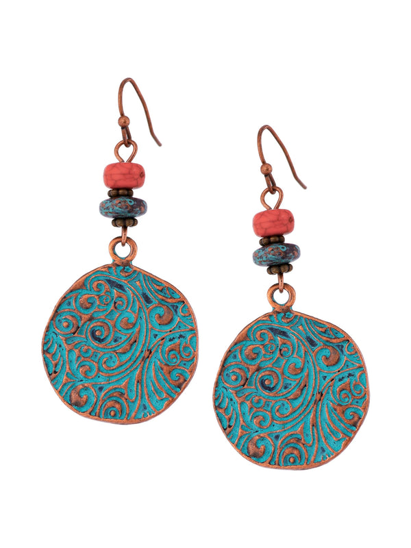 Antique Turquoise Bohemian Drop Earrings