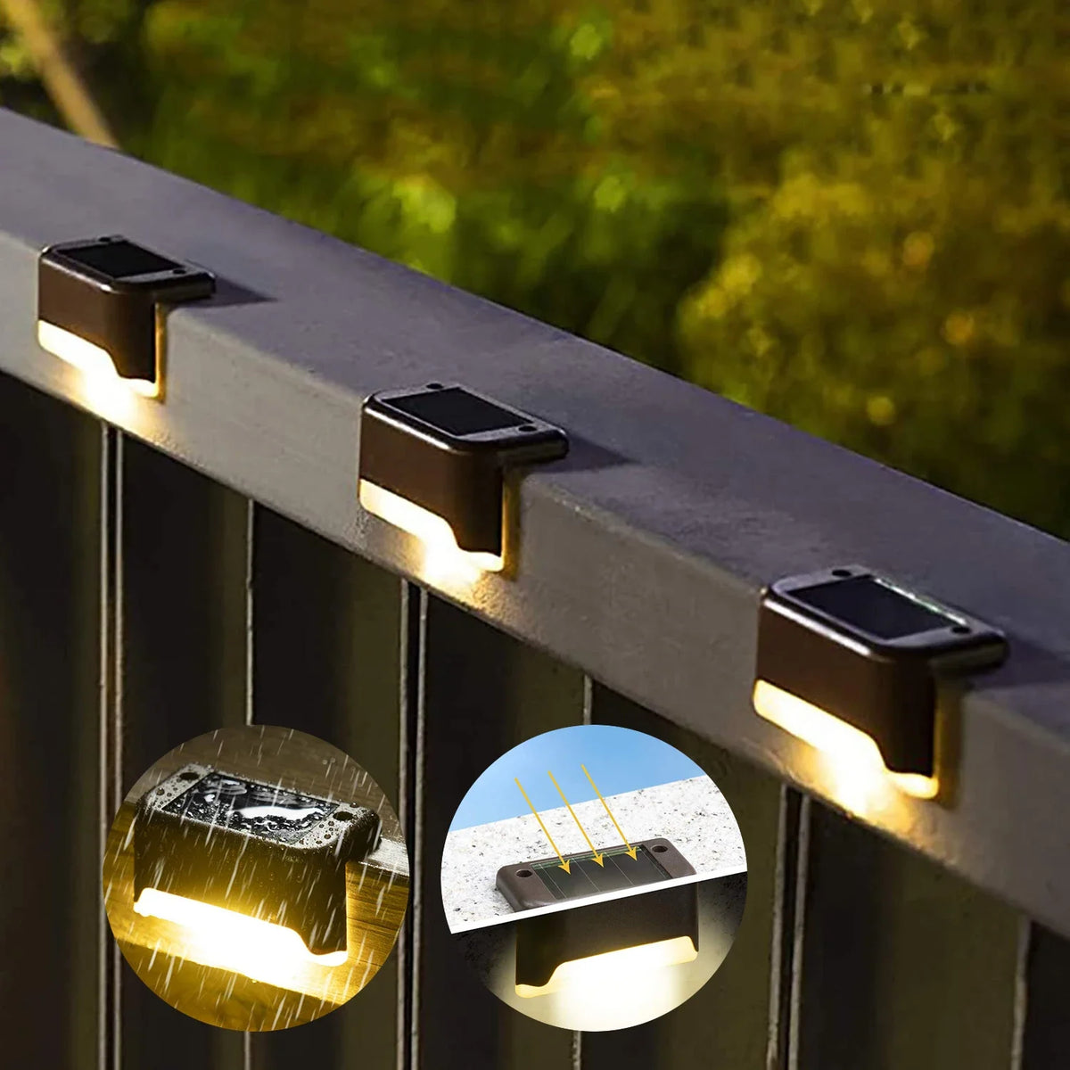 1/4/8/12/pcs Solar LED Light Waterproof Solar Step Lamp Patio Garden Decor Main image