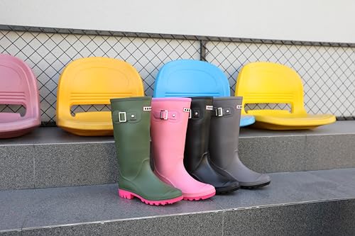 Rain Boots For Women, Waterproof Anti-slip Knee High Rubber Boots