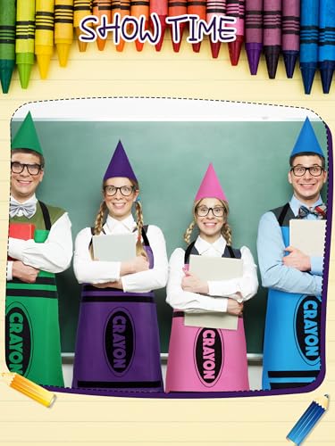 Teenyyou Crayon Costume with Apron and Cone Hat Adult