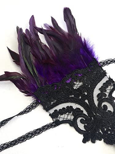 Feather Gloves Women Costume Wrist Cuffs
