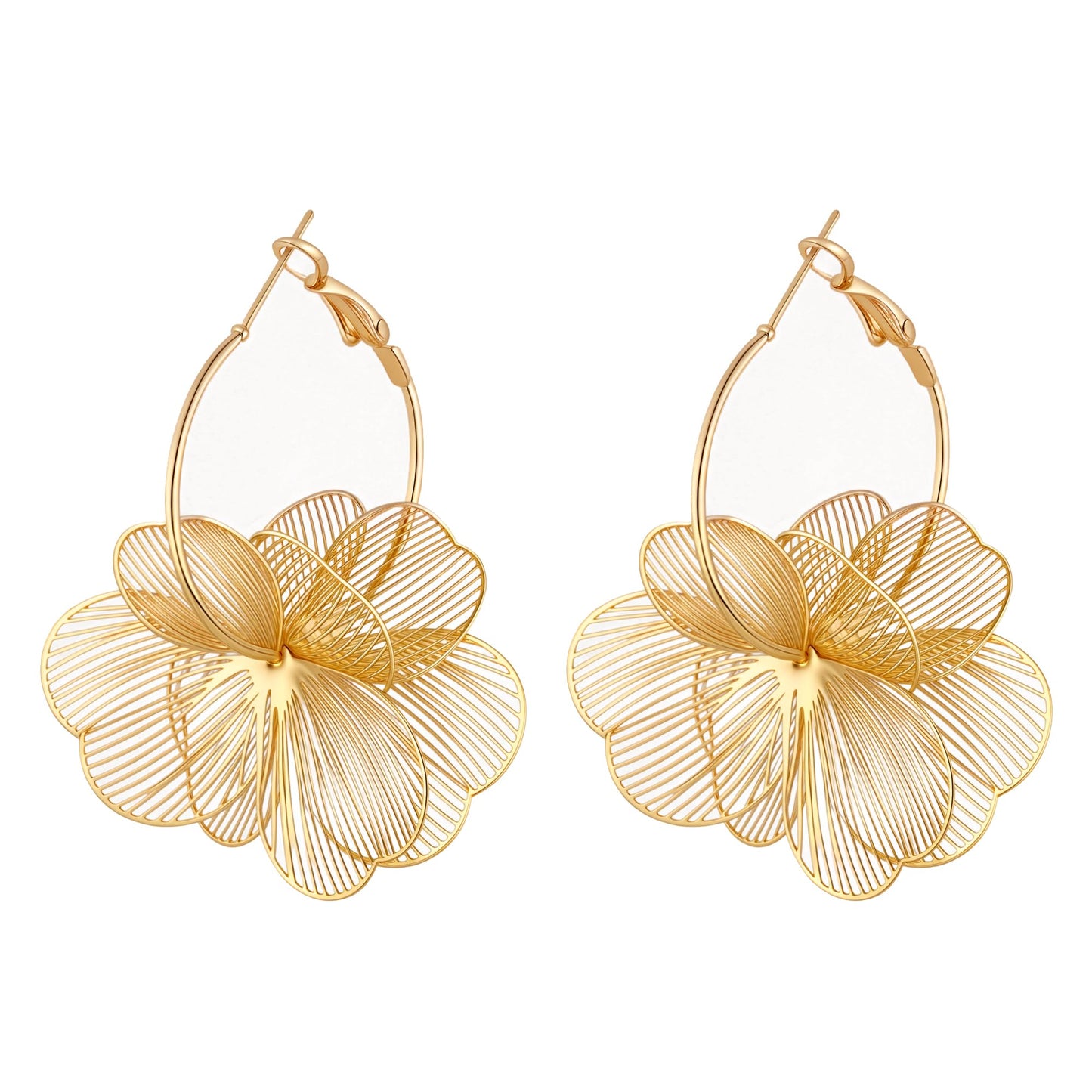 Floral Filigree Statement Hoop Earrings