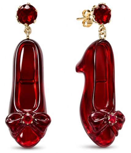 Cute Pair of Ruby Slipper Drop and Dangle Earrings for Women. Wonderful Wizard Oz Themed