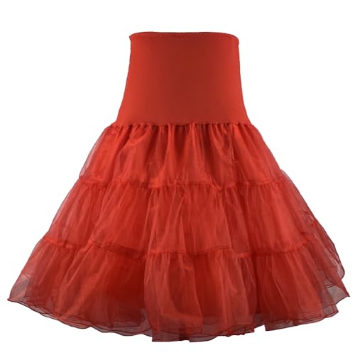 Women's 50s Vintage Petticoat 26" Crinoline Rockabilly Tutu Skirt Slip S-L…
